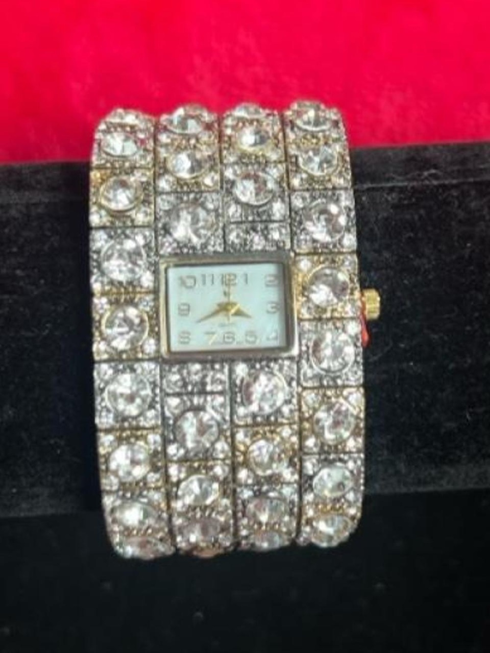 Crystal-Embellished Gold Tone Women's Bracelet Watch - Gold & Clear